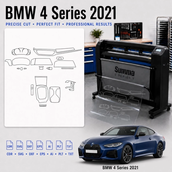 Gabarit de découpe intérieur BMW 4 Series 2021 pour PPF et covering