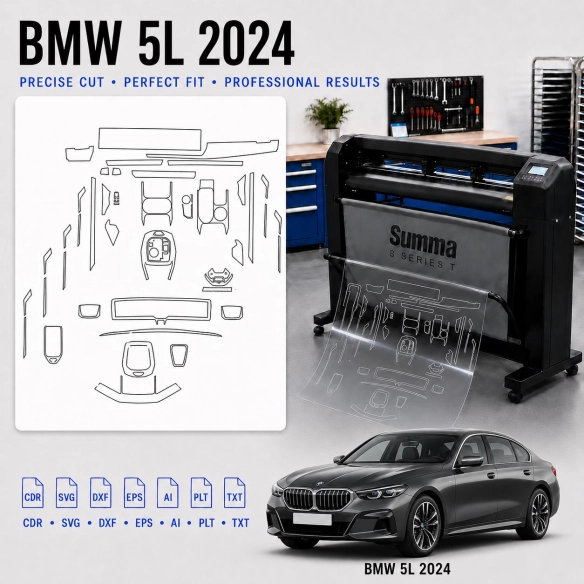 Gabarit de découpe intérieur BMW 5L 2024 pour PPF et covering