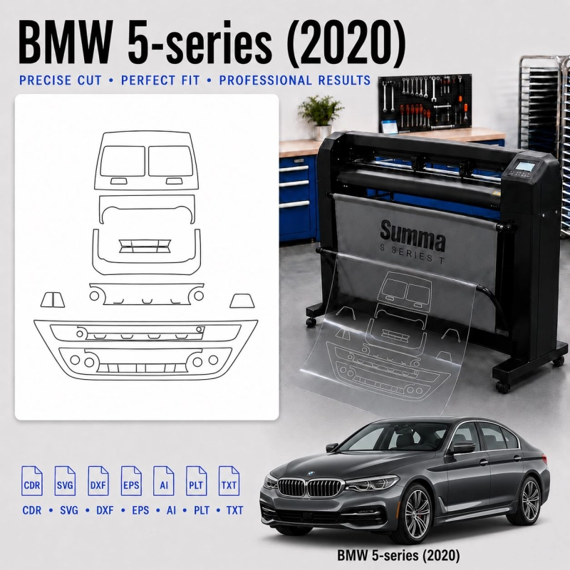 Gabarit de découpe intérieur BMW 5 Series 2020 pour PPF et covering