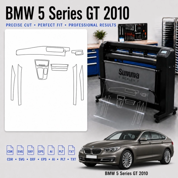 Gabarit de découpe intérieur BMW 5 Series GT 2010 pour PPF et covering