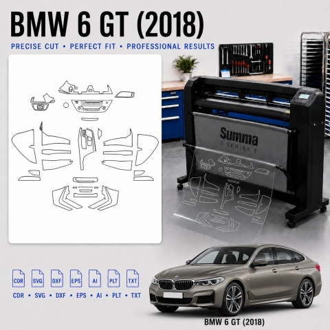Gabarit de découpe intérieur BMW 6 GT 2018 pour PPF et covering
