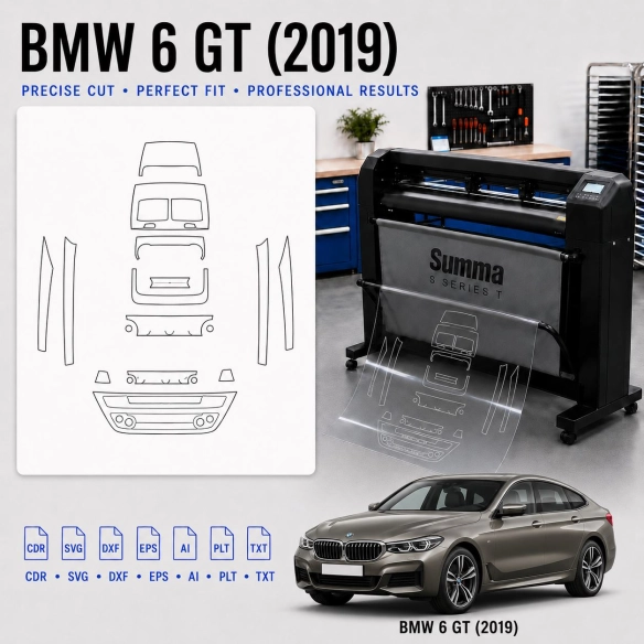 Gabarit de découpe intérieur BMW 6 GT 2019 pour PPF et covering