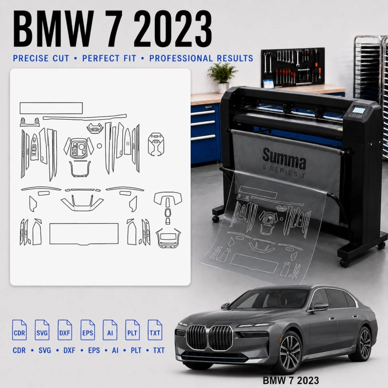 Gabarit de découpe intérieur BMW 7 2023 pour PPF et covering