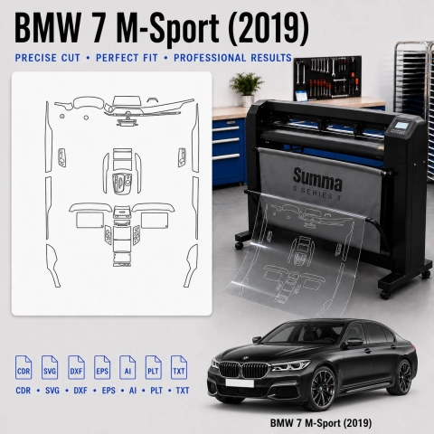 Gabarit de découpe intérieur BMW 7 M Sport 2019 pour PPF et covering