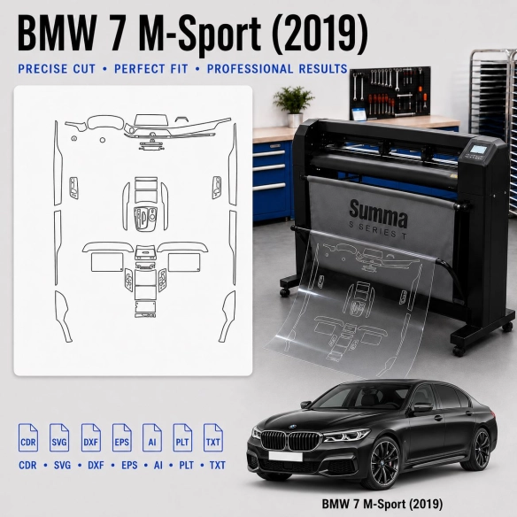 Gabarit de découpe intérieur BMW 7 M Sport 2019 pour PPF et covering