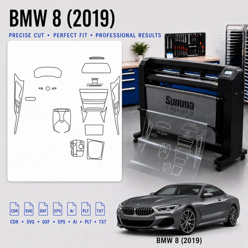 Gabarit de découpe intérieur BMW 8 2019 pour PPF et covering