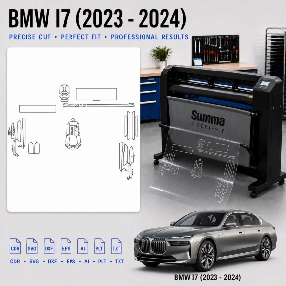 Gabarit de découpe intérieur BMW I7 2023 2024 pour PPF et covering
