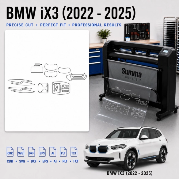 Gabarit de découpe intérieur BMW Ix3 2022 2025 pour PPF et covering