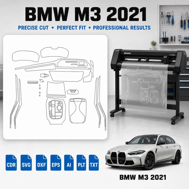 Gabarit de découpe intérieur BMW M3 2021 pour PPF et covering