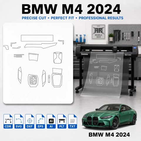 Gabarit de découpe intérieur BMW M4 2024 pour PPF et covering