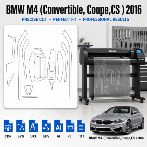 Gabarit de découpe intérieur BMW M4 Convertible Coupecs 2016 pour PPF et covering