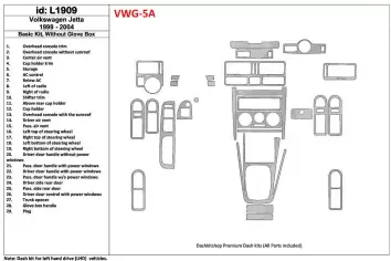 Volkswagen Jetta 1999-2004 Ensemble Complet, Sans lueur-boîte, 28 Parts set BD Kit la décoration du tableau de bord - 1 - habill
