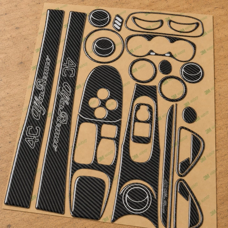 Alfa Romeo 4C Coupe 2014-2020 3D kit décoration intérieure tableau de bord 35 pièces