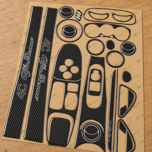 Alfa Romeo 4C Coupe 2014-2020 3D kit décoration intérieure tableau de bord 35 pièces