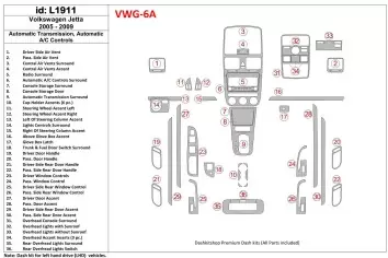 Volkswagen Jetta 2005-2009 Boîte automatique, Auto AC Control BD Kit la décoration du tableau de bord - 1 - habillage decor de t