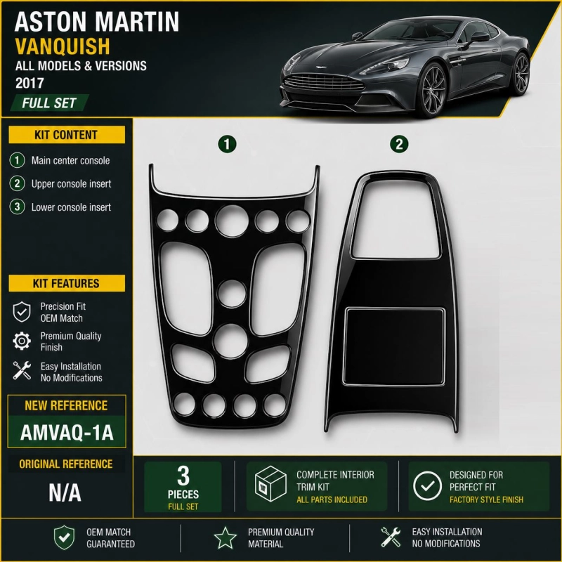 Aston Martin Vanquish 2017 3D kit décoration intérieure tableau de bord 3 pièces
