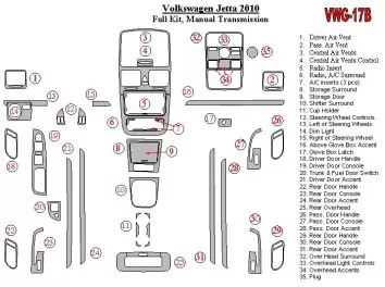 Volkswagen Jetta 2010-2010 Ensemble Complet, boîte manuelle Box BD Kit la décoration du tableau de bord - 2 - habillage decor de