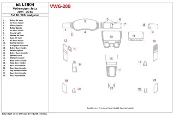 Volkswagen Jetta 2011-UP Ensemble Complet, Avec NAVI BD Kit la décoration du tableau de bord - 1 - habillage decor de tableau de