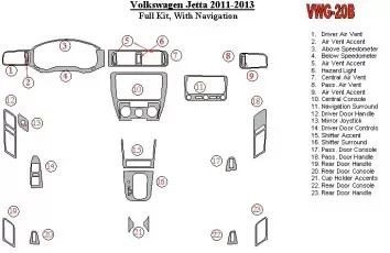 Volkswagen Jetta 2011-UP Ensemble Complet, Avec NAVI BD Kit la décoration du tableau de bord - 2 - habillage decor de tableau de