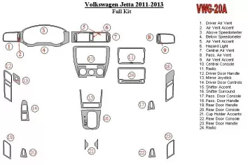 Volkswagen Jetta 2011-UP Ensemble Complet, Sans NAVI BD Kit la décoration du tableau de bord - 2 - habillage decor de tableau de