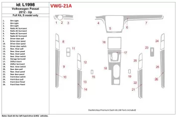 Volkswagen Passat B7 2012-UP S Model BD Kit la décoration du tableau de bord - 1 - habillage decor de tableau de bord