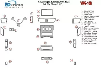 Volkswagen Routan 2009-UP Ensemble Complet, boîte manuellebox AC BD Kit la décoration du tableau de bord - 2 - habillage decor d