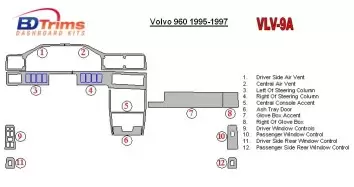 Volvo 960 1995-1997 Ensemble Complet BD Kit la décoration du tableau de bord - 2 - habillage decor de tableau de bord