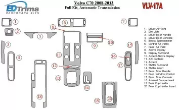 Volvo C70 2011-UP Ensemble Complet, Automatic Gear BD Décoration de tableau de bord