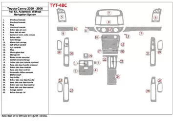 Toyota Camry 2005-2006 Ensemble Complet, Boîte automatique, Sans NAVI system, Sans OEM BD Kit la décoration du tableau de bord -