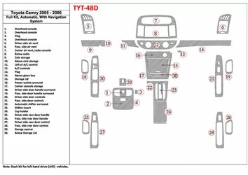 Toyota Camry 2005-2006 Ensemble Complet, Boîte automatique, Avec NAVI system, Sans OEM BD Kit la décoration du tableau de bord -
