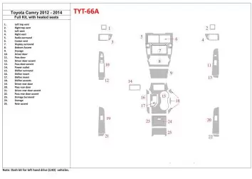 Toyota Camry 2012-UP Ensemble Complet, Avec Heating Seats BD Kit la décoration du tableau de bord - 1 - habillage decor de table