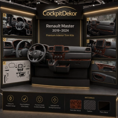 Renault Master III from 2019 3D kit décoration intérieure tableau de bord 24 pièces
