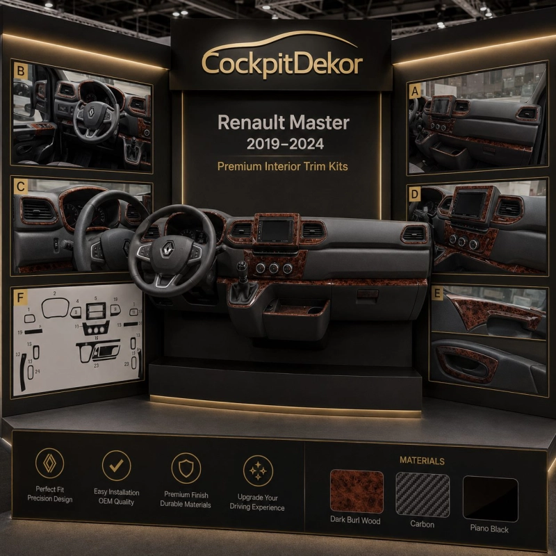 Renault Master III from 2019 3D kit décoration intérieure tableau de bord 24 pièces