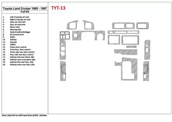 Toyota Land Cruiser 80 1995-1997 Ensemble Complet, 20 Parts set BD Kit la décoration du tableau de bord - 1 - habillage decor de