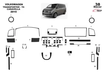 Volkswagen Transporter T6 2016 Kit la décoration du tableau de bord 38-Pièce - 2 - habillage decor de tableau de bord