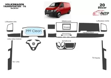 Volkswagen Transporter T6 2016 Kit la décoration du tableau de bord 20-Pièce - 2 - habillage decor de tableau de bord