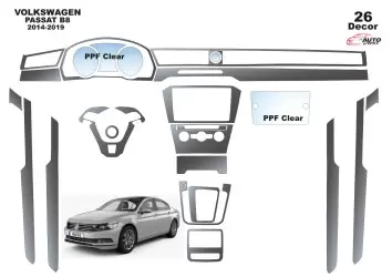 Volkswagen Passat B8 2015-2018 Kit la décoration du tableau de bord 26-Pièce - 1 - habillage decor de tableau de bord