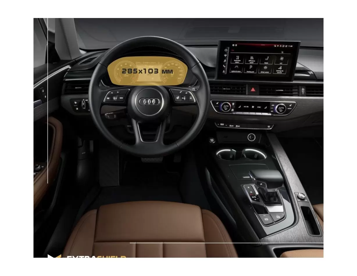 Audi A4 (B9) Pre-facelift 2015 - 2020 Digital Speedometer Analog 12" Protection d'écran Résiste aux rayures HD transparent - 1 -