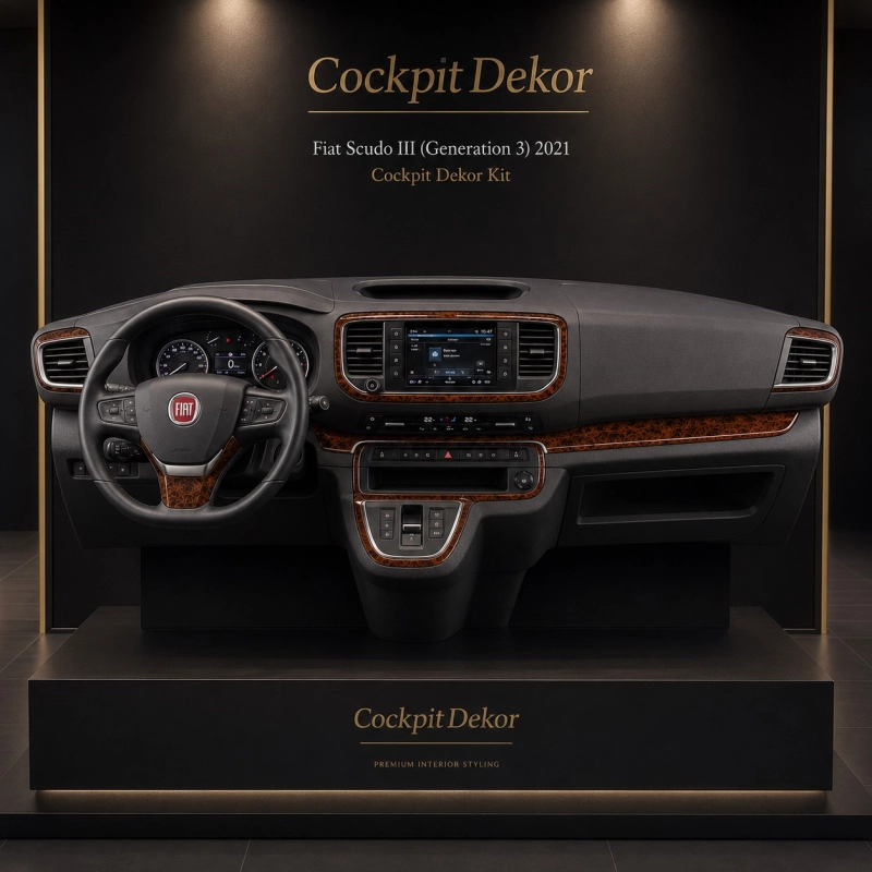 Fiat Scudo (Generation III) 2022–Present Kit Décor Intérieur Tableau de Bord 3D 20 Pièces