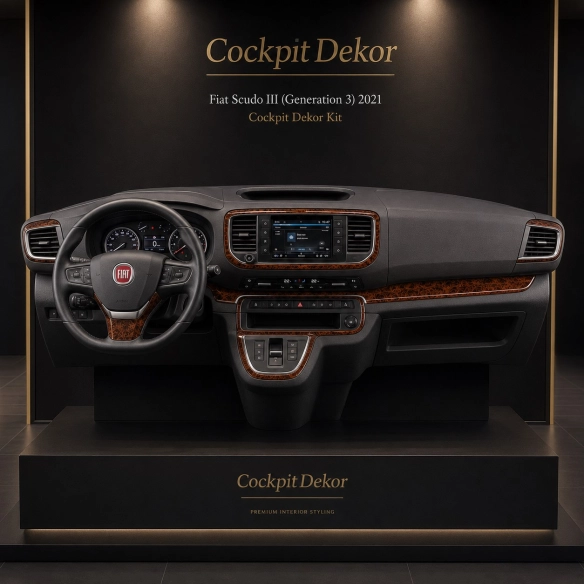 Fiat Scudo (Generation III) 2022–Present Kit Décor Intérieur Tableau de Bord 3D 20 Pièces