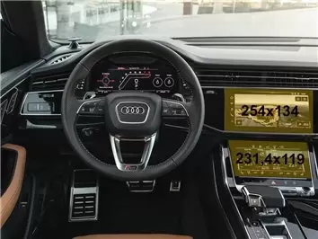 Audi Q7 II (4M) Facelift 2019- Present Multimedia + Climate-Control 10,1-8,6" Protection d'écran Résiste aux rayures HD transpar