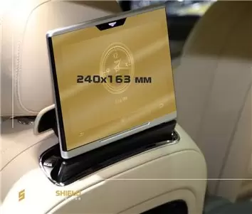 Bentley Flying Spur 2019 - Present Passenger monitors (2pcs,) 12,5" Protection d'écran Résiste aux rayures HD transparent