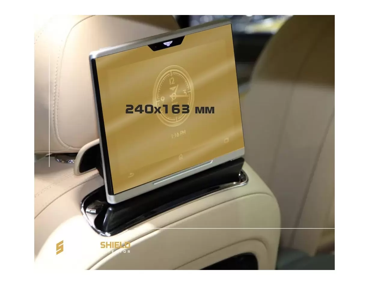 Bentley Flying Spur 2019 - Present Passenger monitors (2pcs,) 12,5" Protection d'écran Résiste aux rayures HD transparent - 1 - 