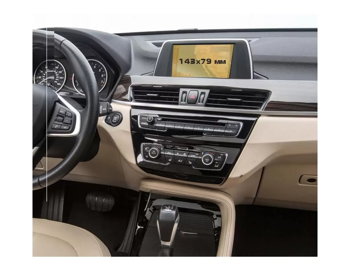 BMW X1 (F48) 2015 - 2019 Multimedia NBT 8,8" Protection d'écran Résiste aux rayures HD transparent - 1 - habillage decor de tabl