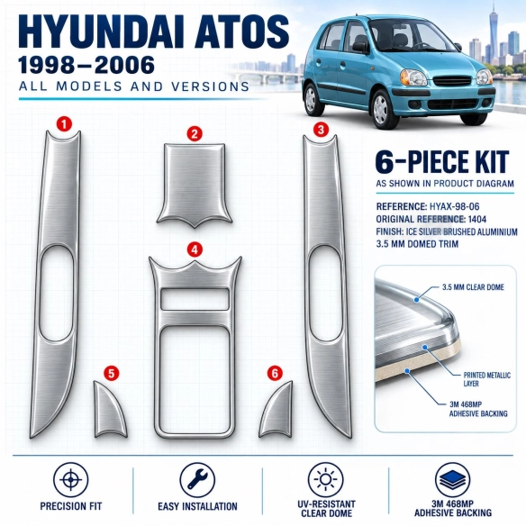 Hyundai Atos 1998-2006 3D kit décoration intérieure tableau de bord 6 pièces