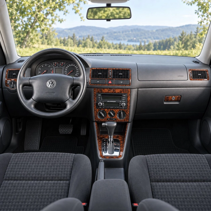 Volkswagen Golf 1999-2004 2 portes, avec boîte à gants, 26 pièces kit décoration intérieure tableau de bord