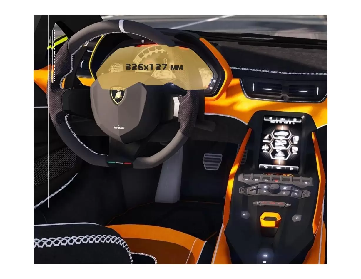 Lamborghini Aventador 2011 - Present Multimedia 5" Protection d'écran Résiste aux rayures HD transparent - 1 - habillage decor d