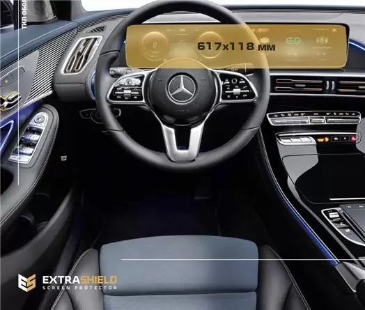 Mercedes-Benz EQC (N293) 2020 - Present Digital Speedometer + Multimedia 12,3" Protection d'écran Résiste aux rayures HD transpa