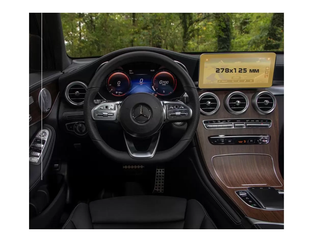 Mercedes-Benz GLC (X253/C253) 2019 - Present Digital Speedometer 10,25" Protection d'écran Résiste aux rayures HD transparent - 