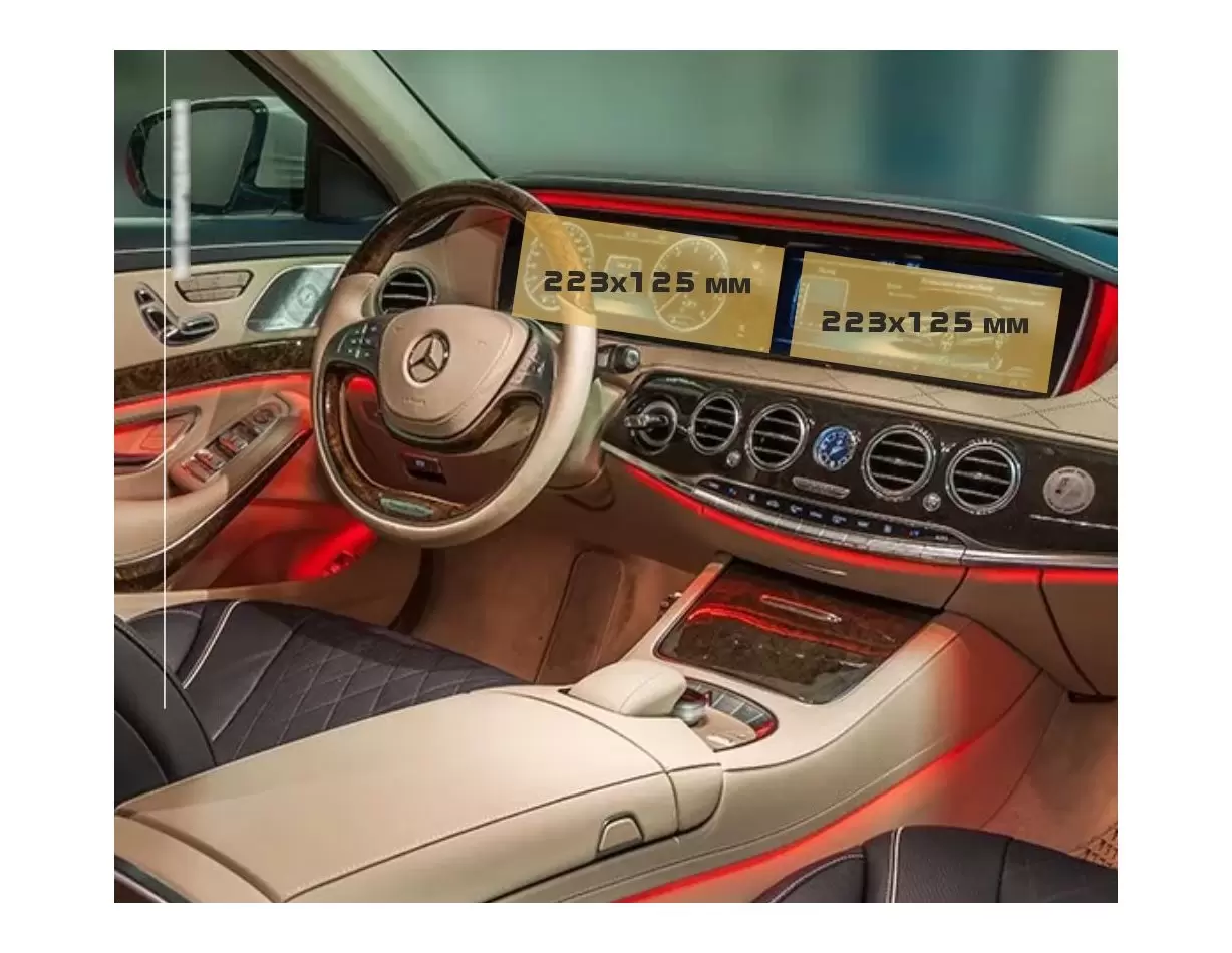 Mercedes-Benz GLS (W167) 2019 - Present Passenger monitors (2pcs,) 10,2" Protection d'écran Résiste aux rayures HD transparent -